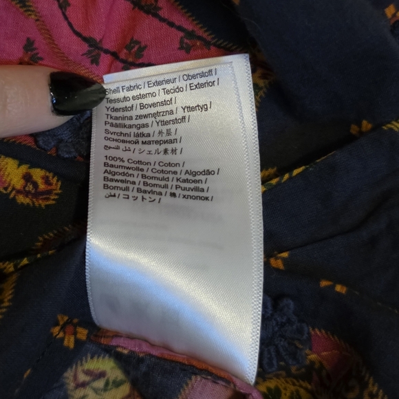 Farm Rio Bananas Patchwork Shirt Ruffled Oversized M - Picture 8 of 8